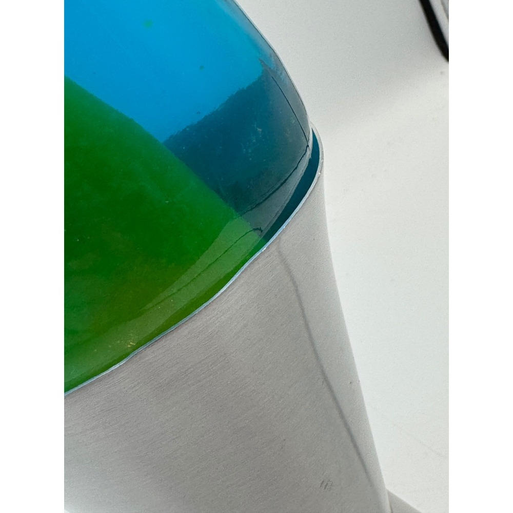 Vintage Lava Lite Lamp Blue Liquid Green Wax Brushed Silver Base 2001 E127444 - Picture 5 of 14